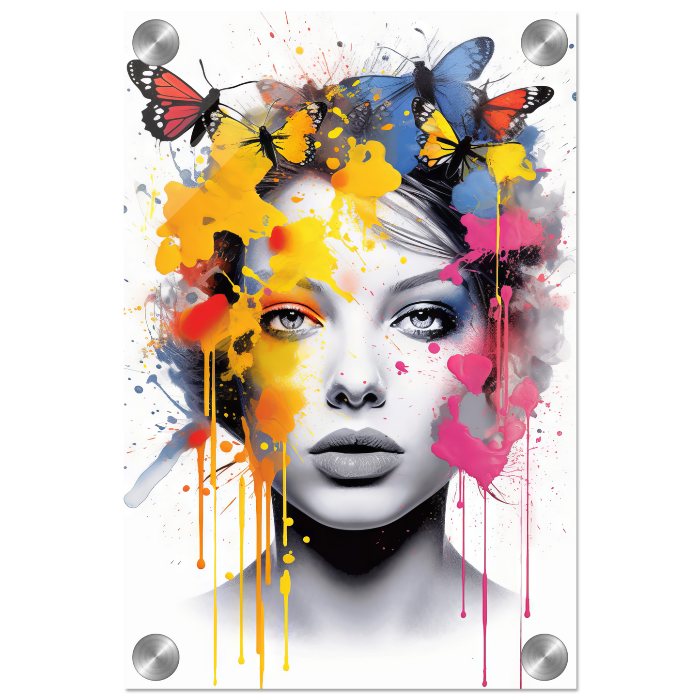 Woman butterflies pop art (POP28)