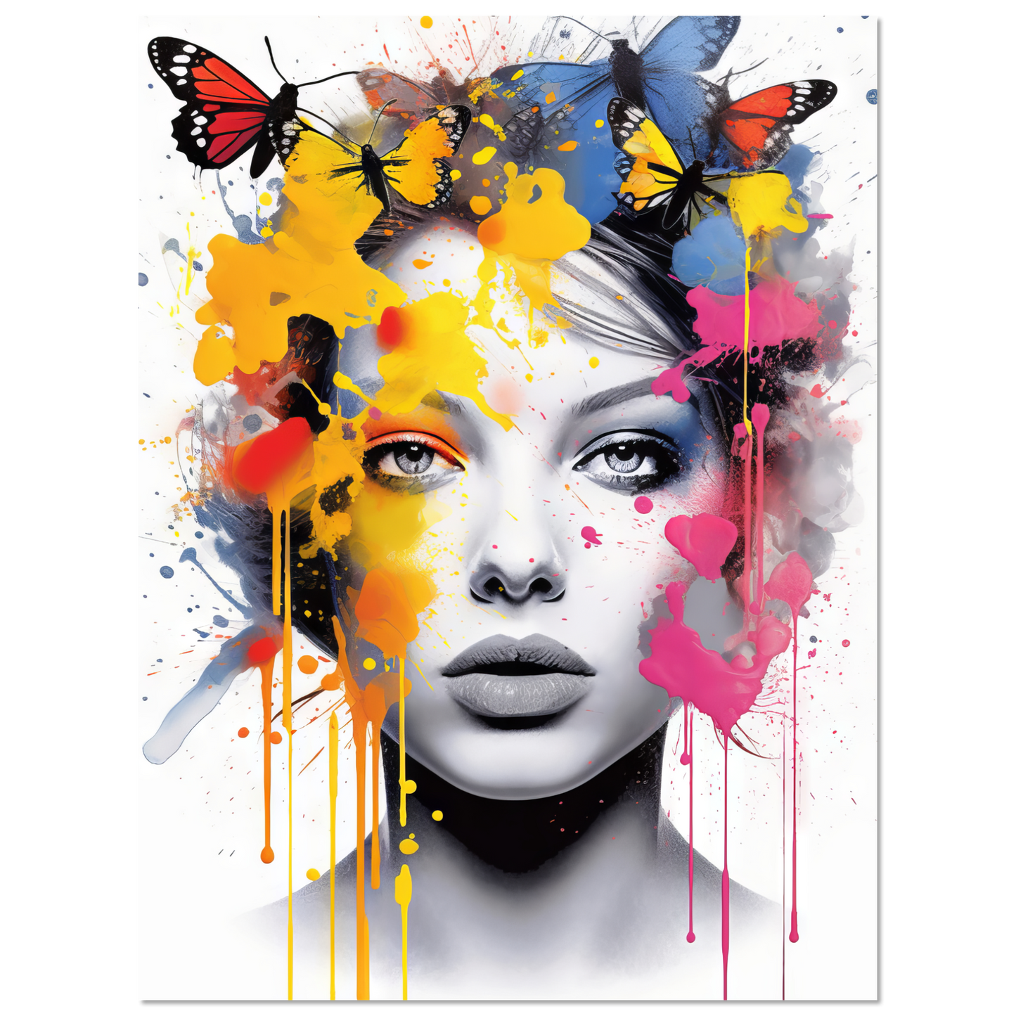 Woman butterflies pop art (POP28)