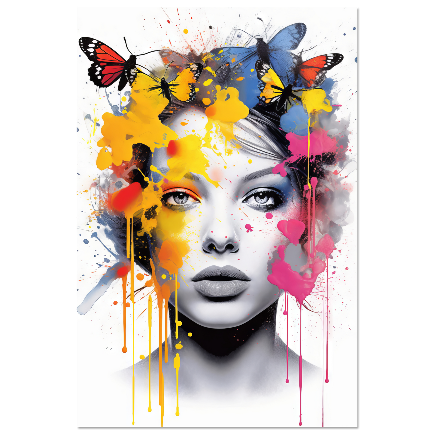 Woman butterflies pop art (POP28)