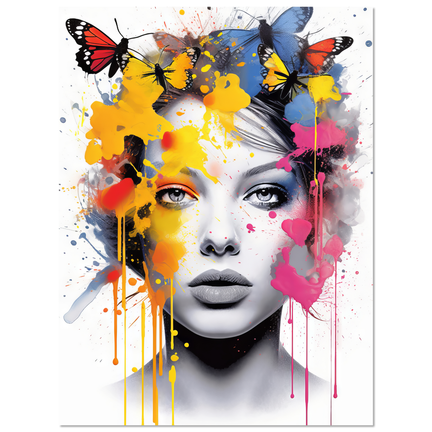Woman butterflies pop art (POP28)