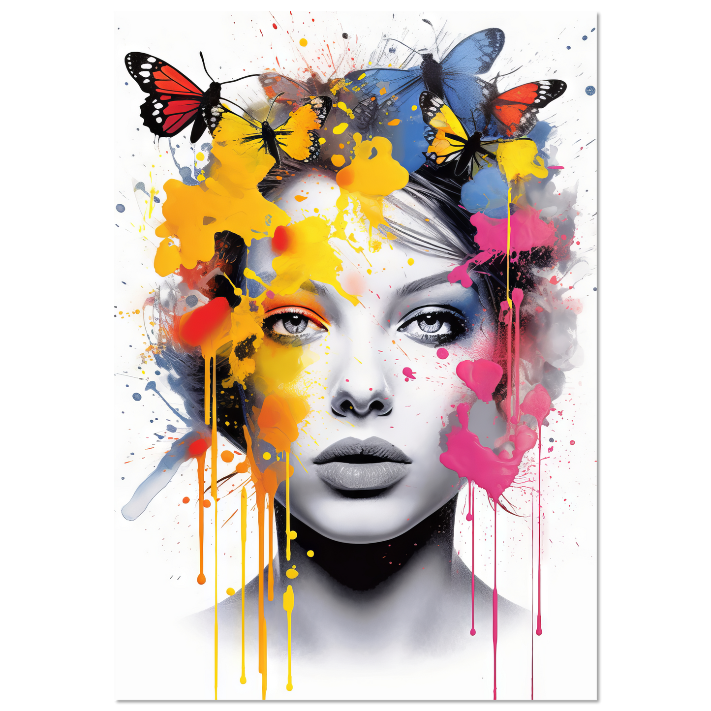Woman butterflies pop art (POP28)