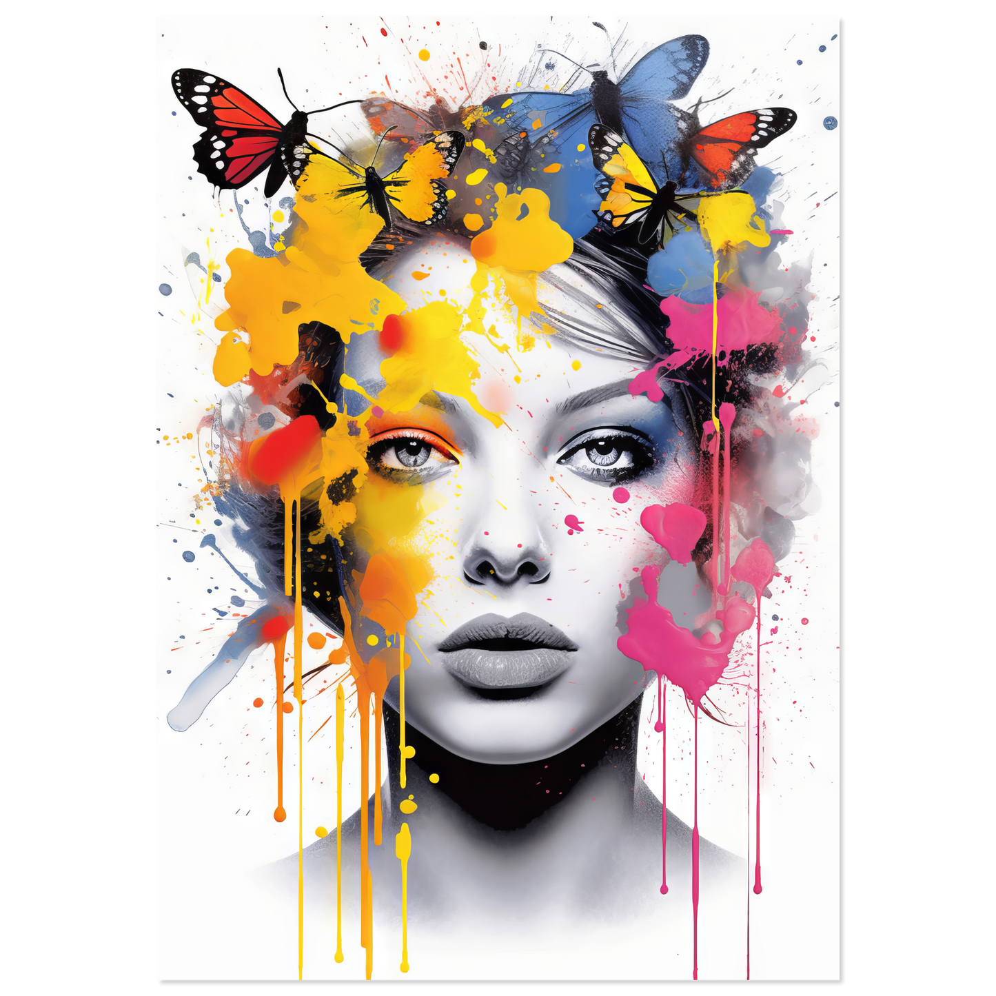 Woman butterflies pop art (POP28)