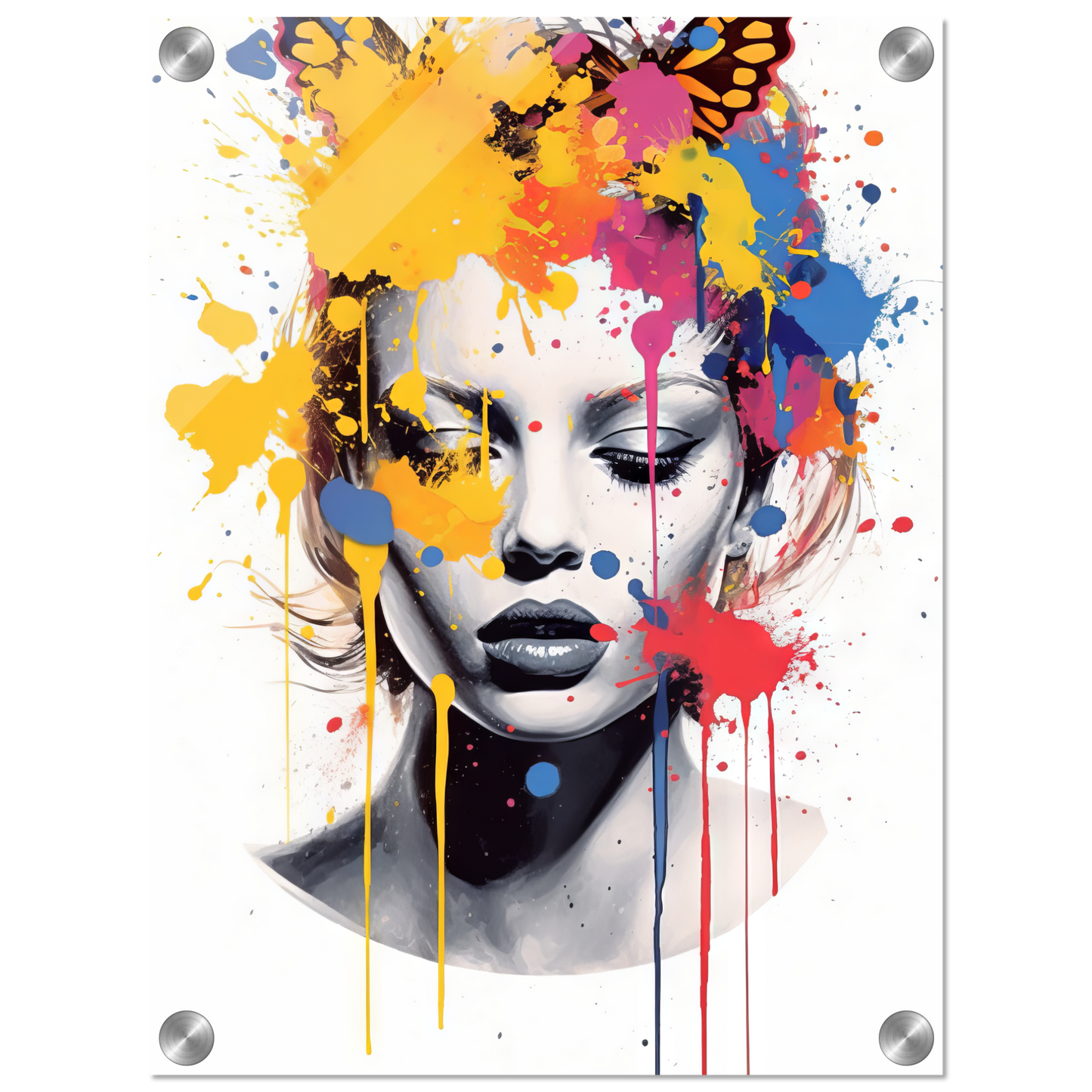 Woman butterflies pop art (POP29)
