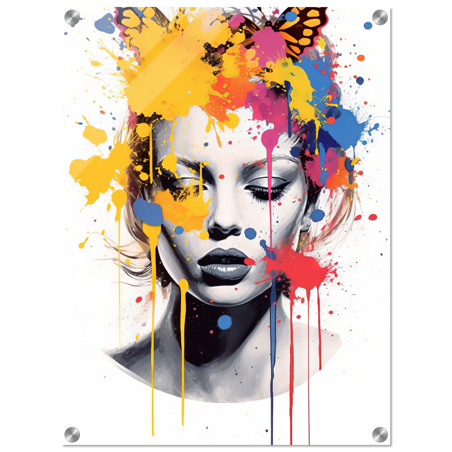 Woman butterflies pop art (POP29)