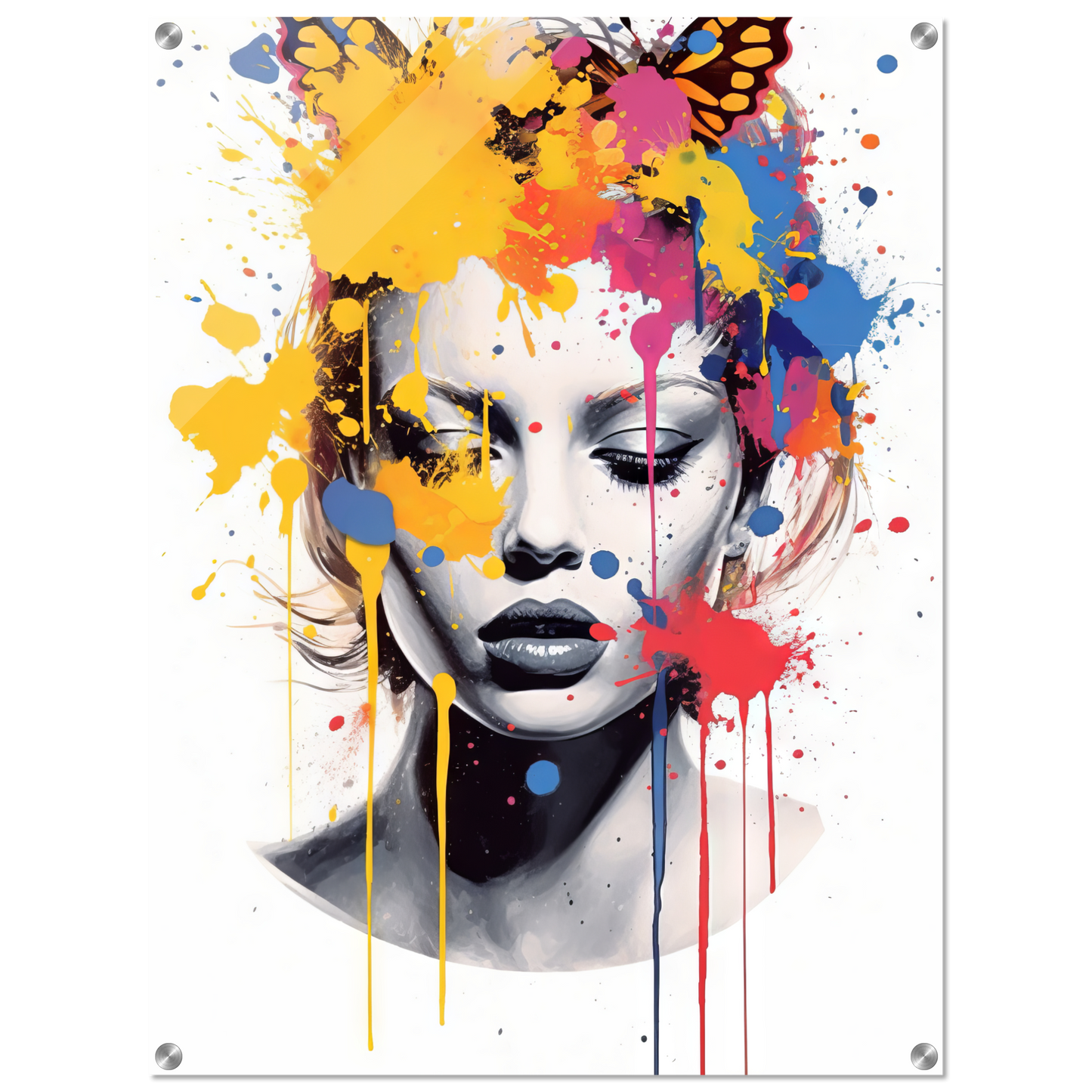 Woman butterflies pop art (POP29)