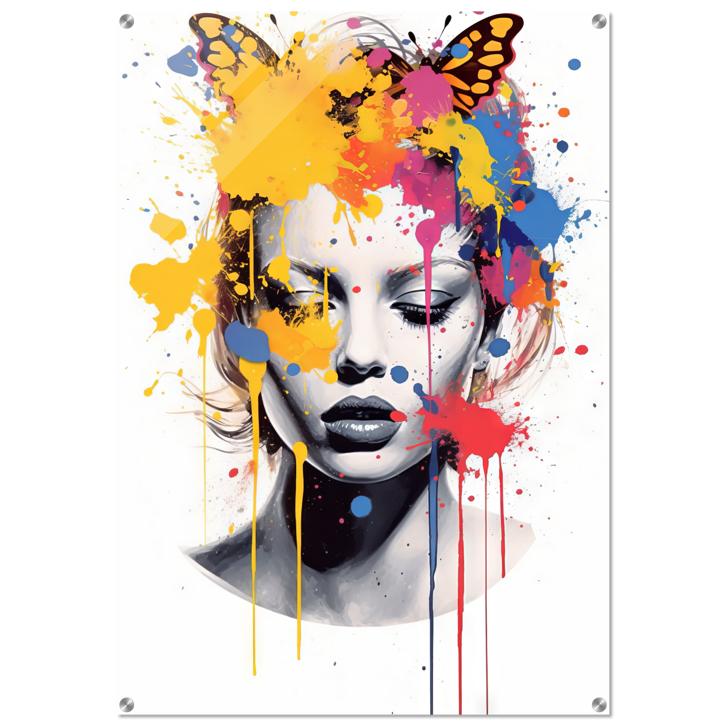 Woman butterflies pop art (POP29)