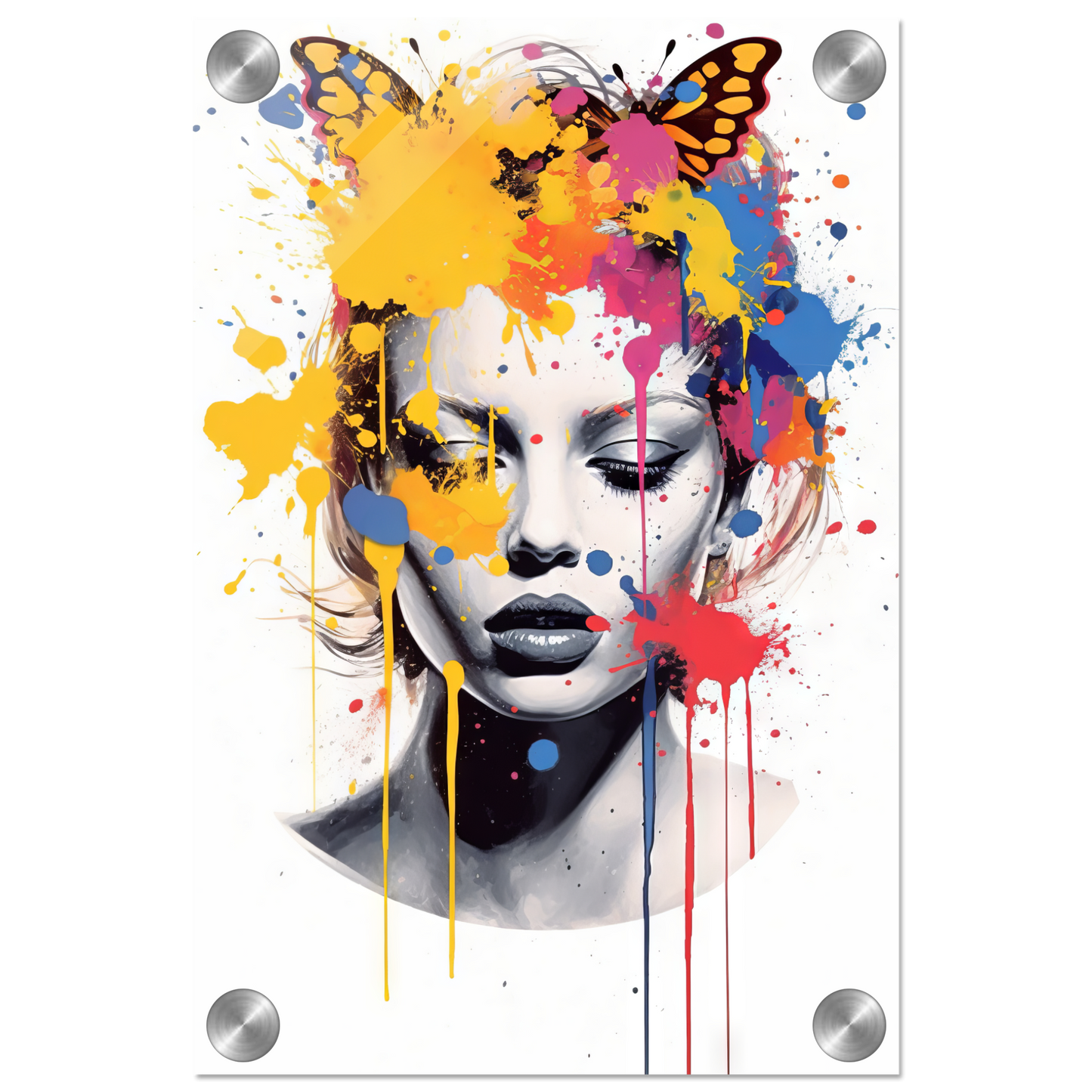 Woman butterflies pop art (POP29)