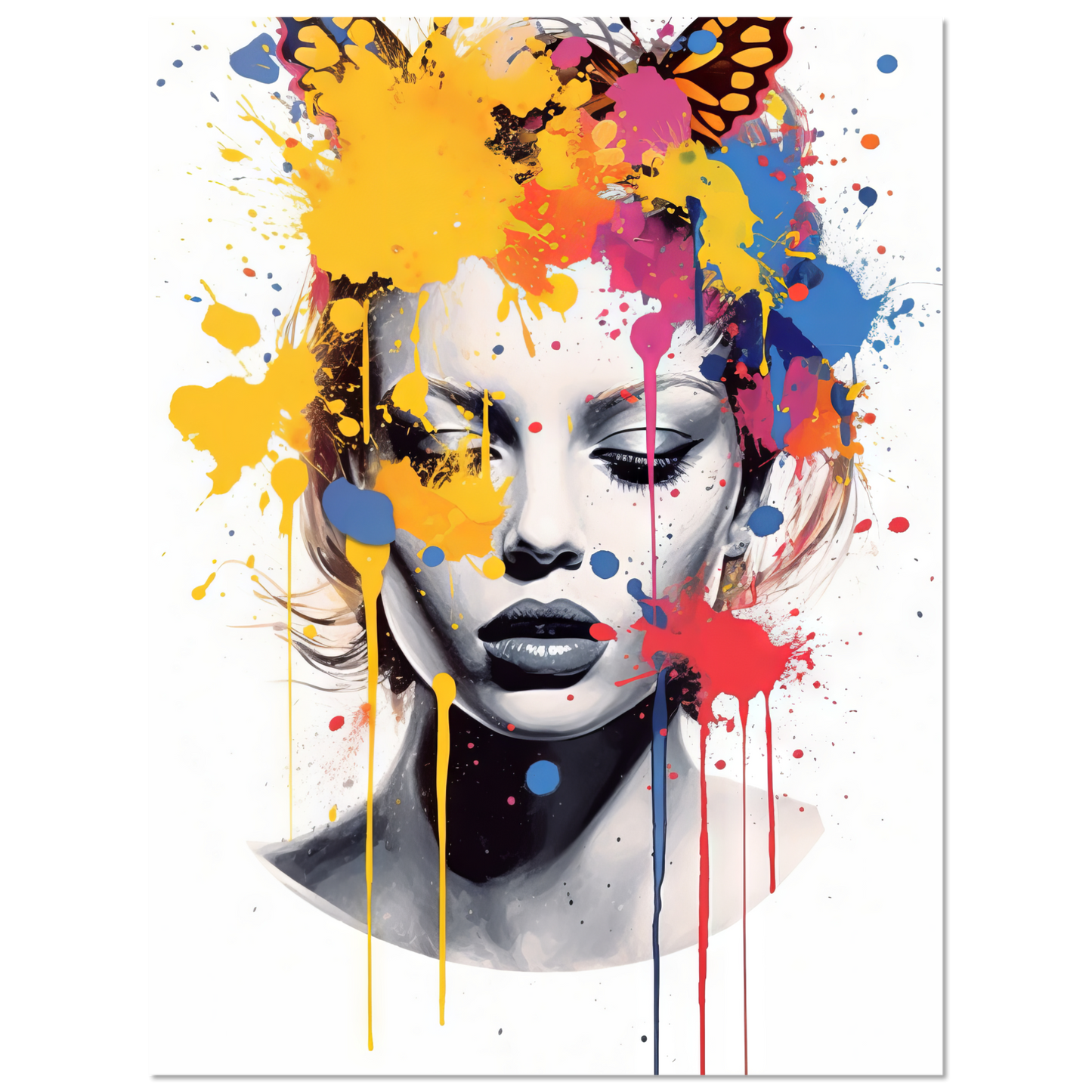 Woman butterflies pop art (POP29)