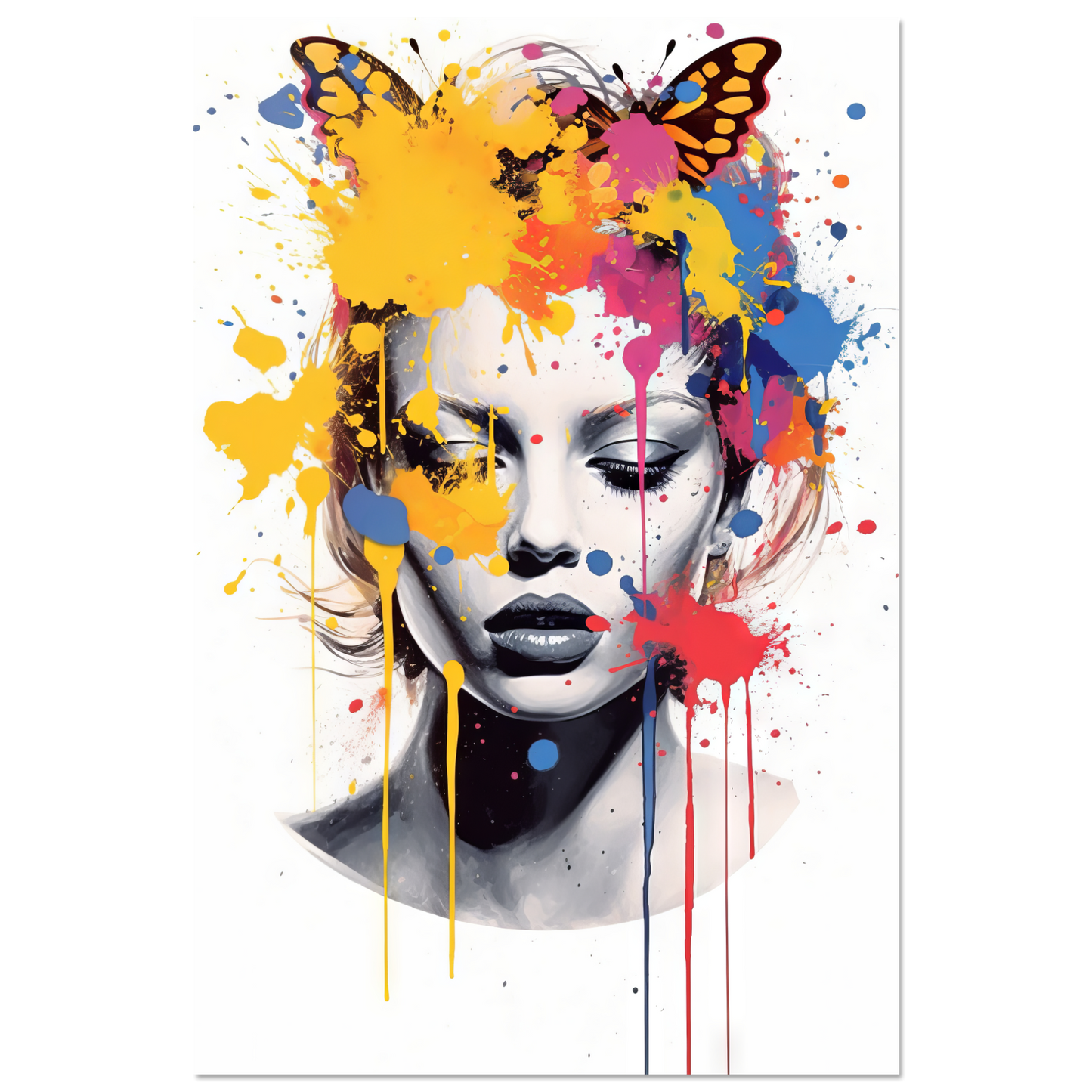 Frau Schmetterlinge Pop-Art (POP29)