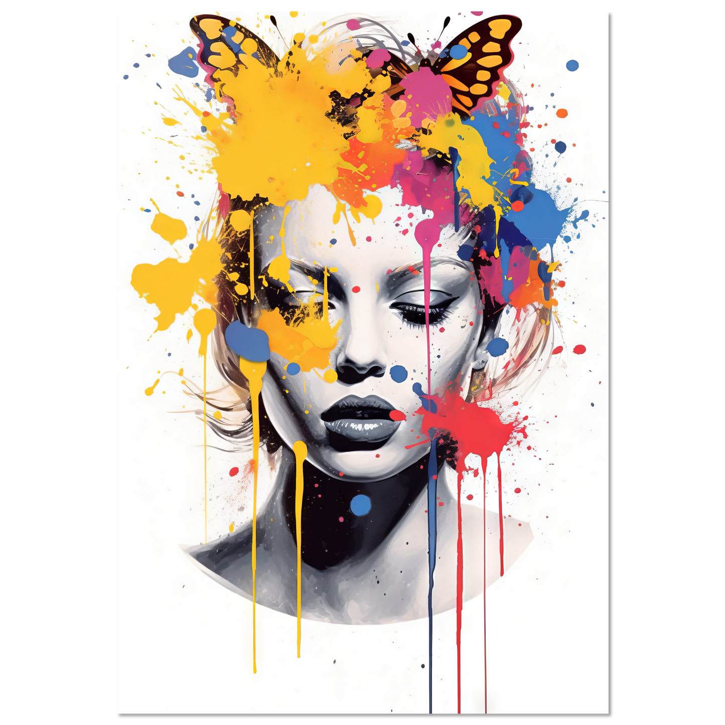 Woman butterflies pop art (POP29)