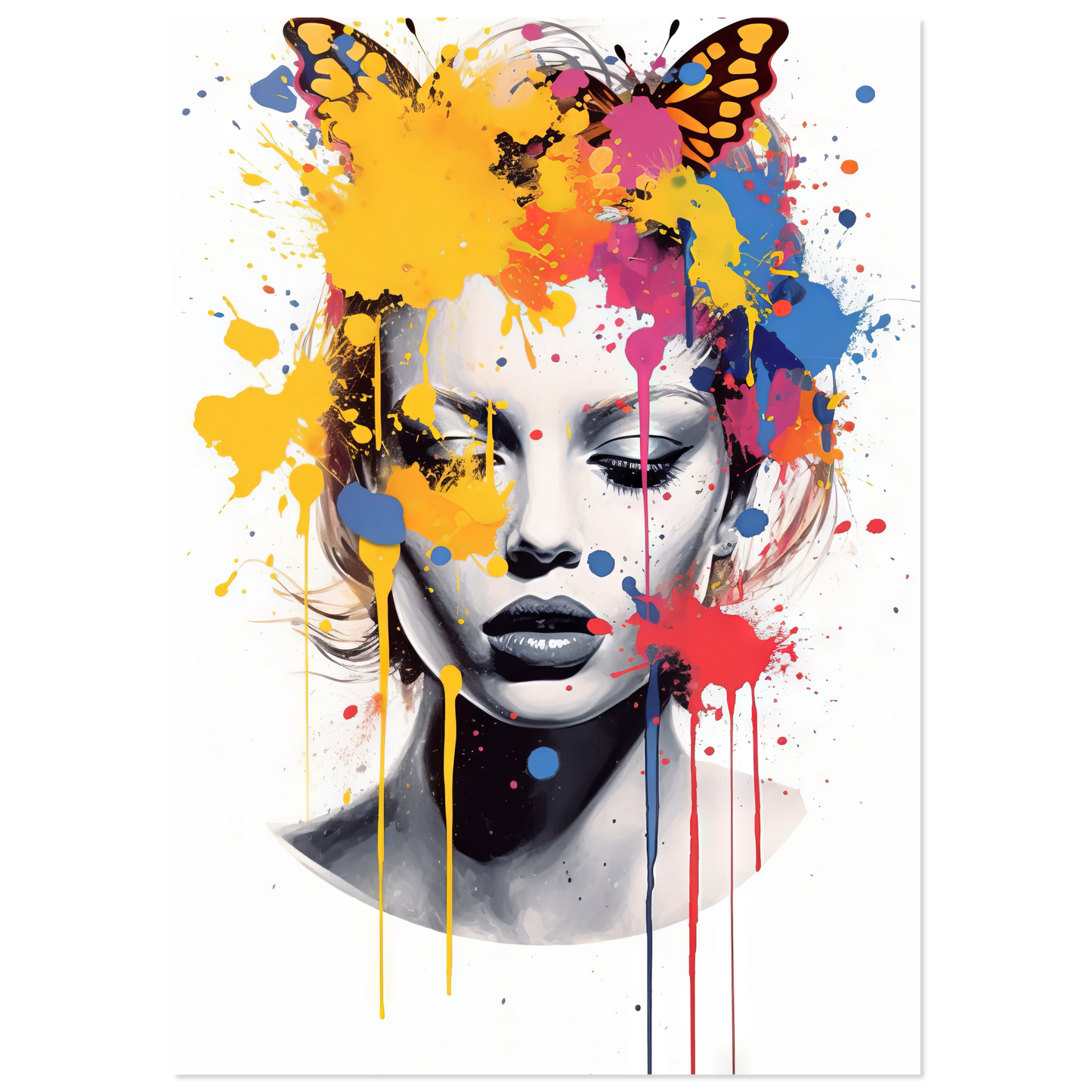 Woman butterflies pop art (POP29)