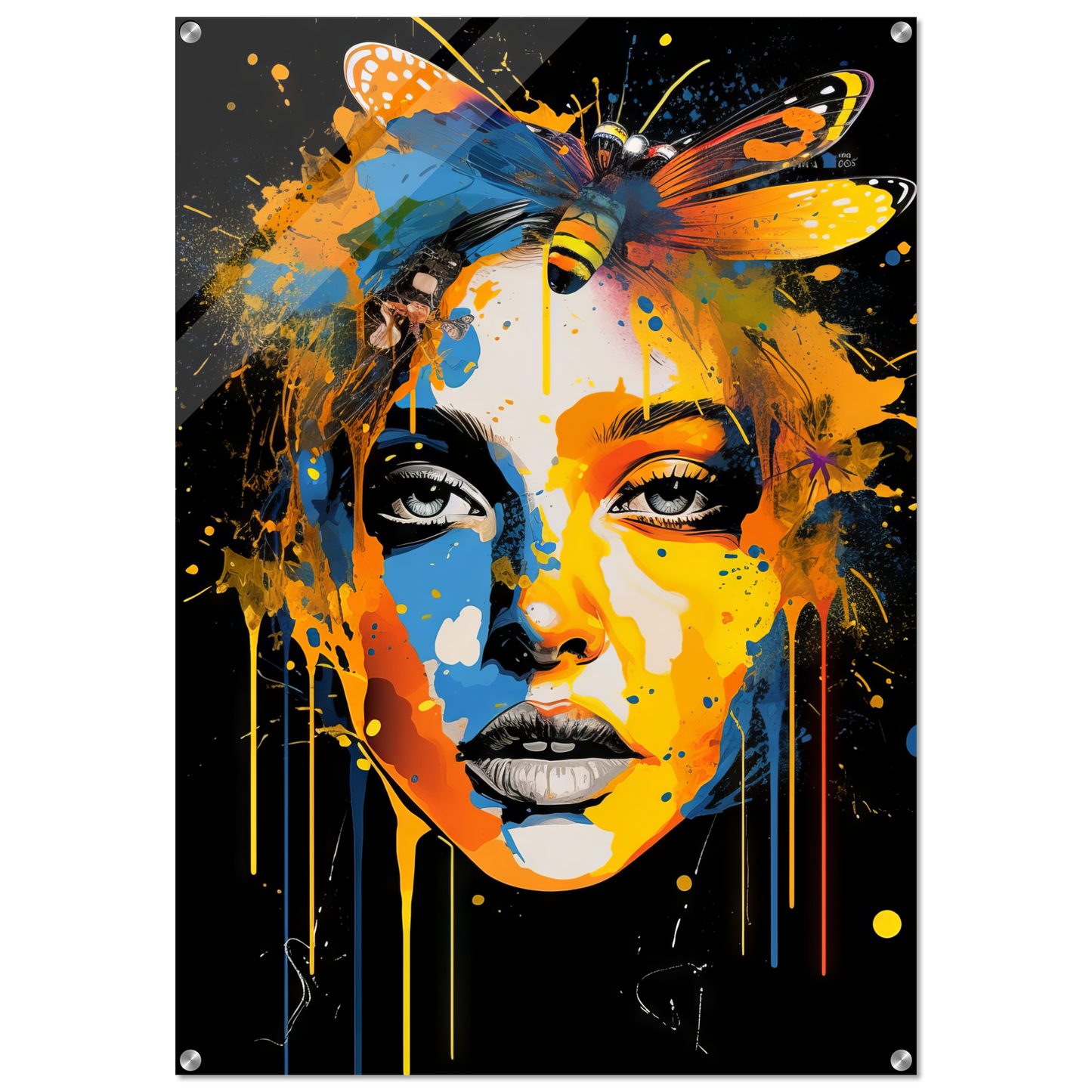 Woman butterflies pop art (POP34)