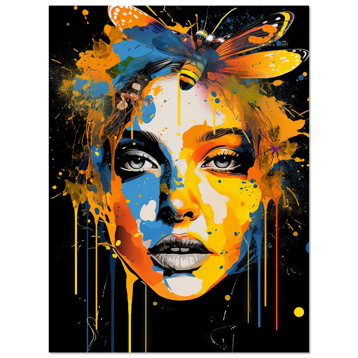 Woman butterflies pop art (POP34)