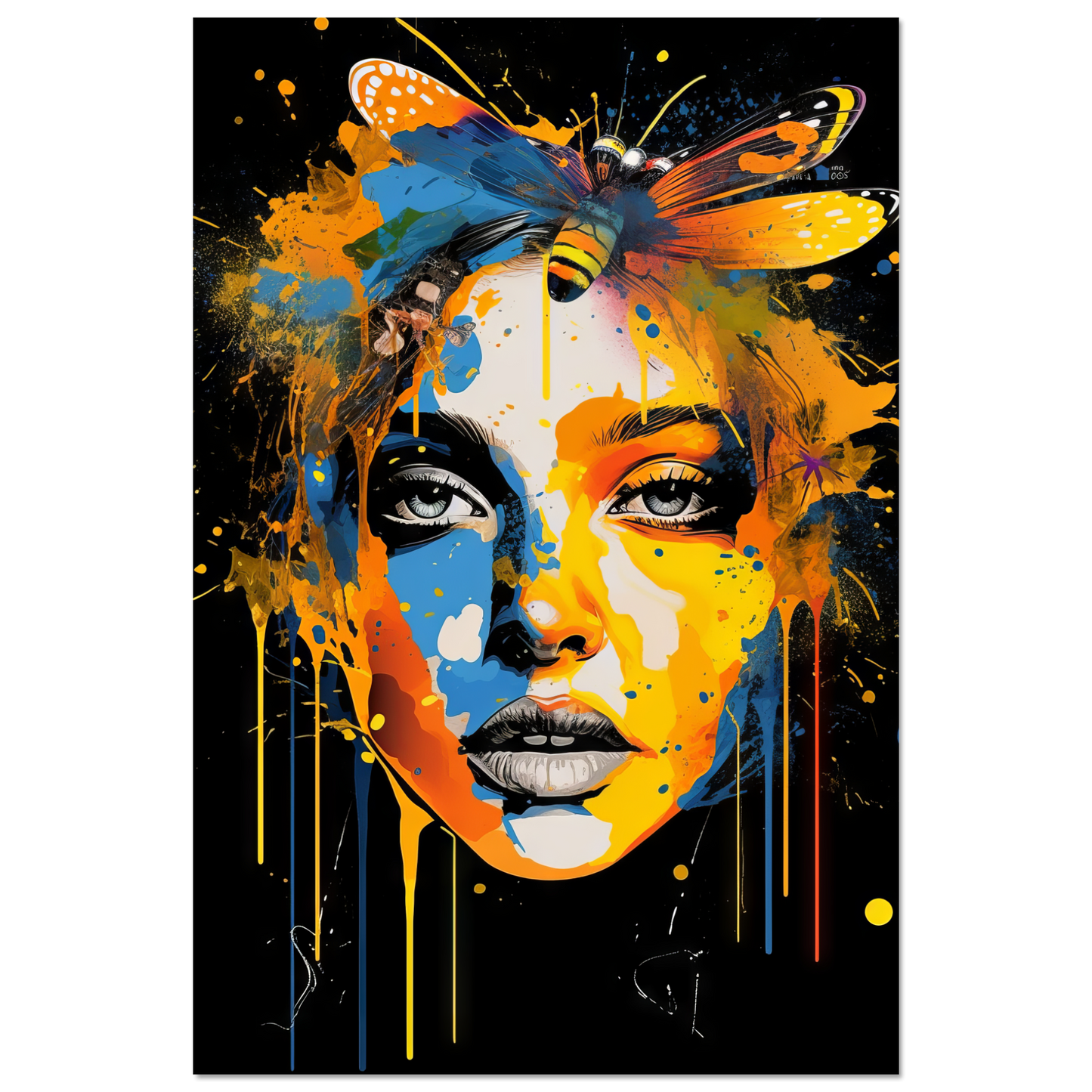 Woman butterflies pop art (POP34)