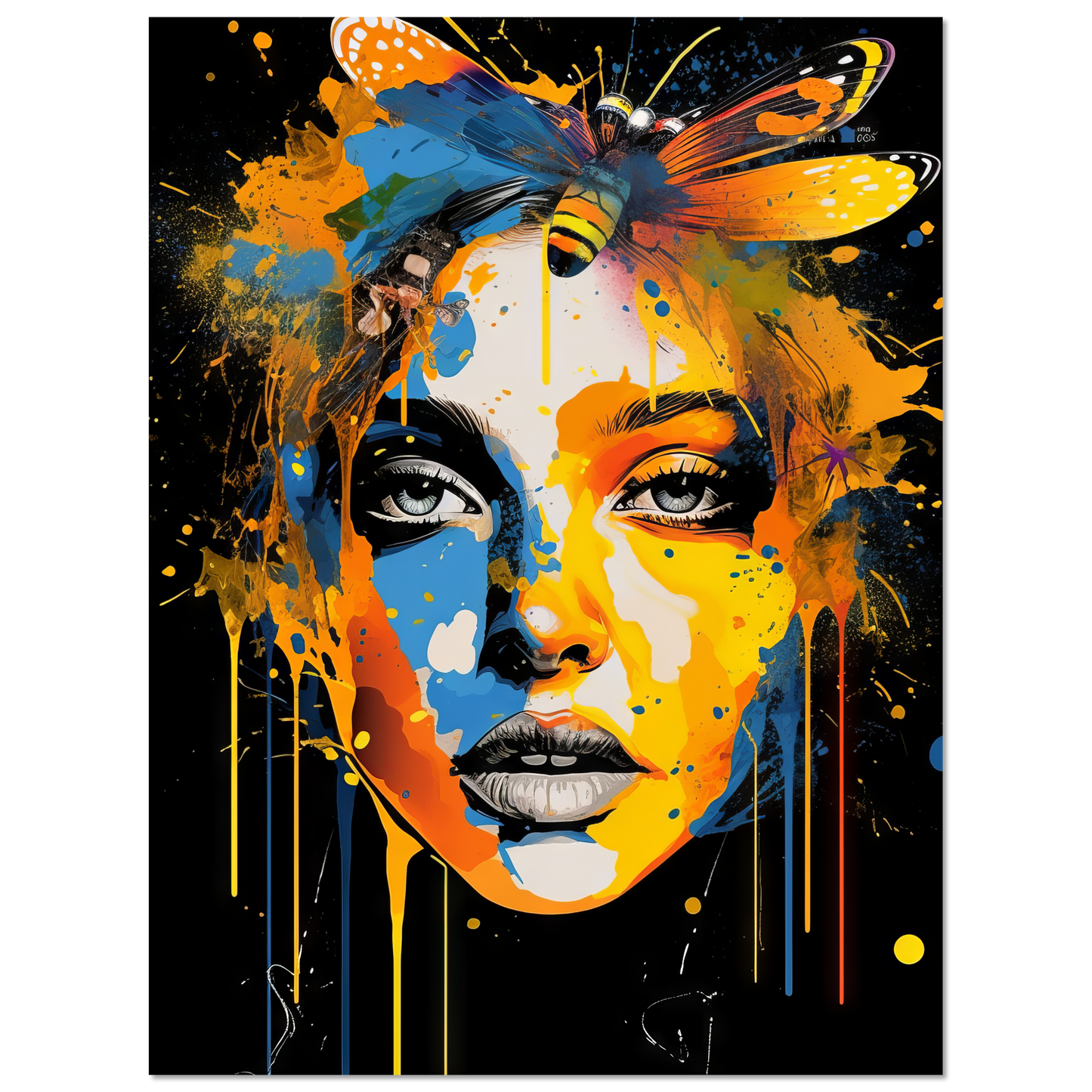 Woman butterflies pop art (POP34)