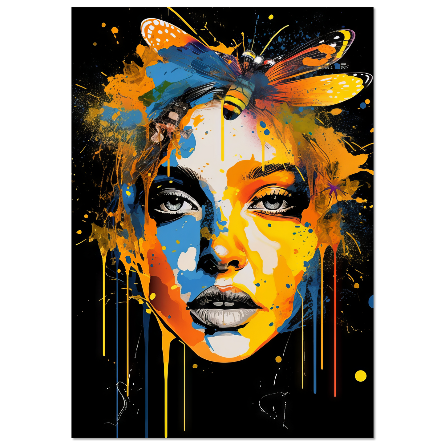 Woman butterflies pop art (POP34)