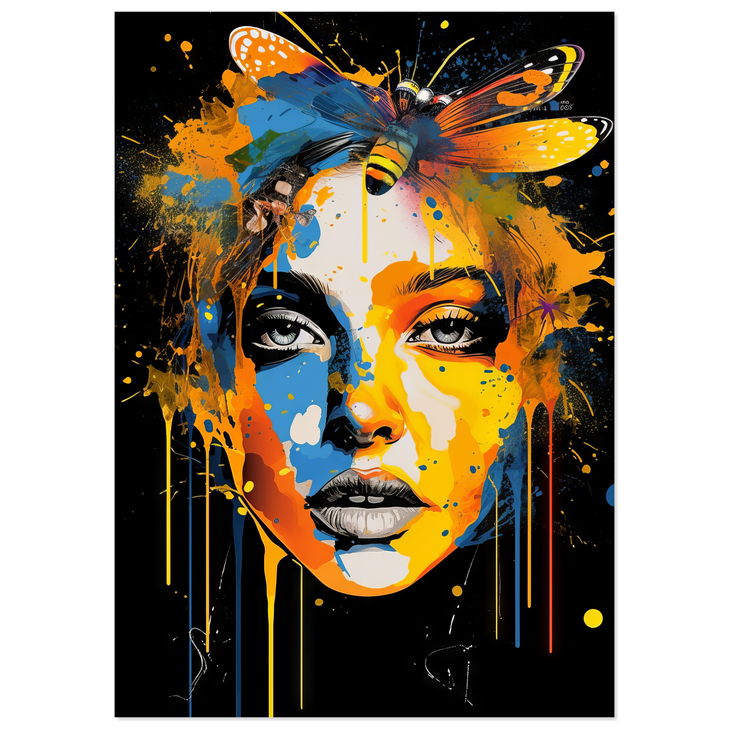 Woman butterflies pop art (POP34)