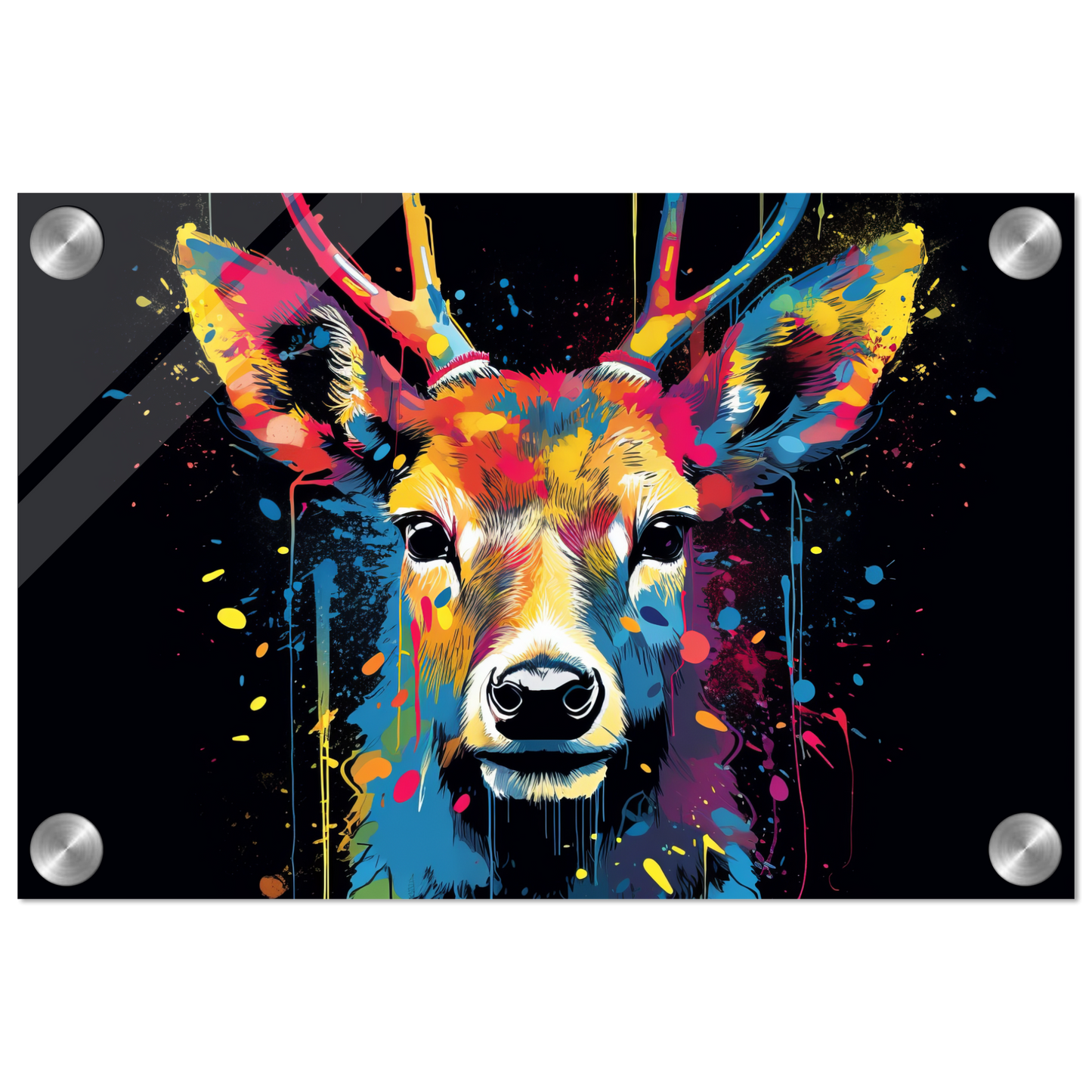 Roe deer stags pop art (WILD43)