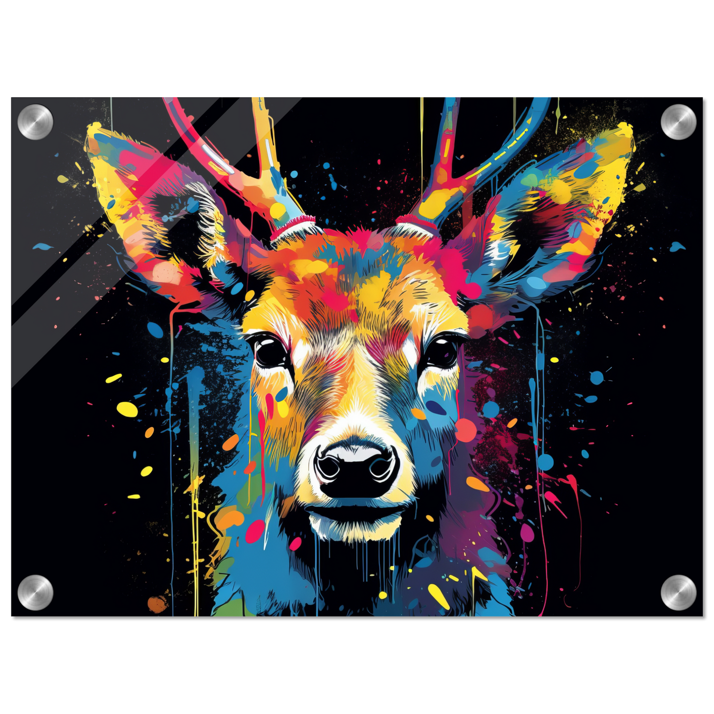Roe deer stags pop art (WILD43)