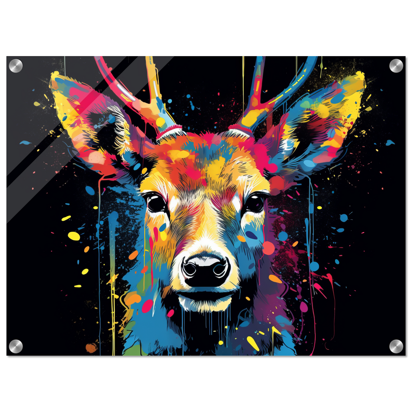 Roe deer stags pop art (WILD43)