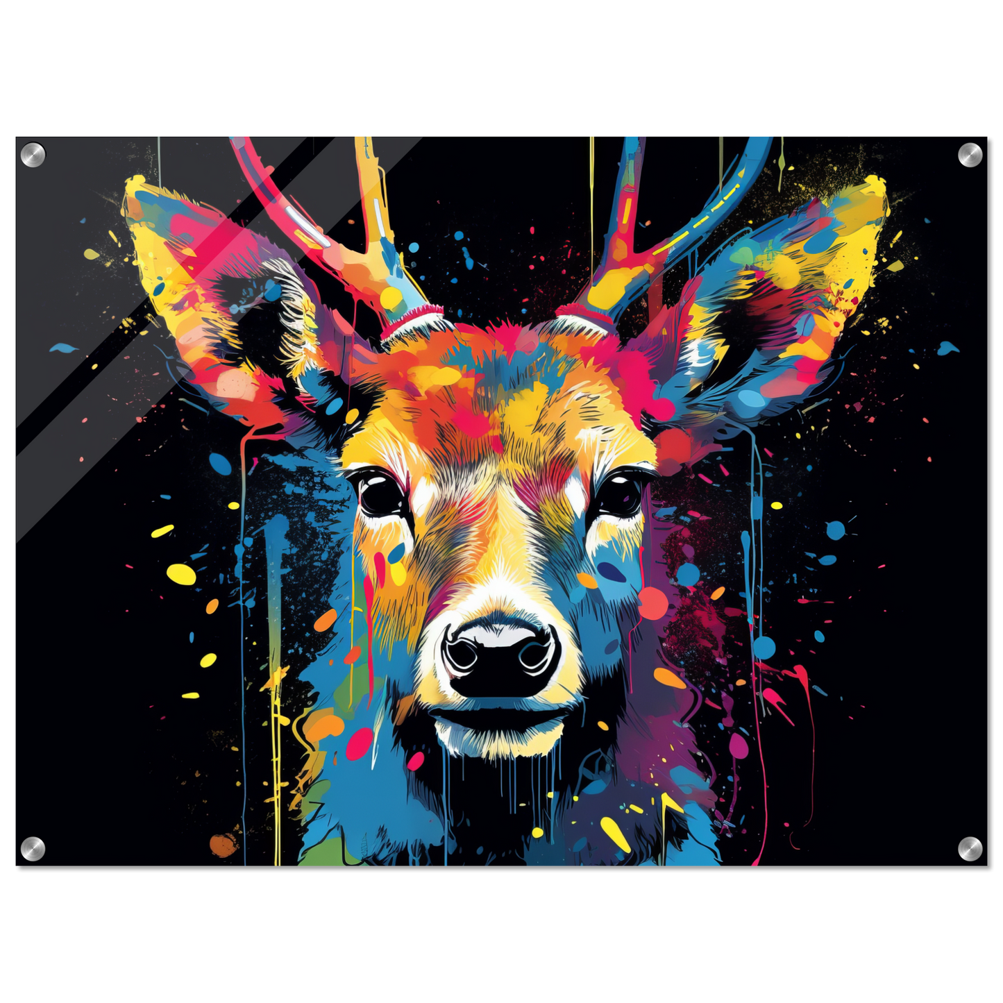 Roe deer stags pop art (WILD43)