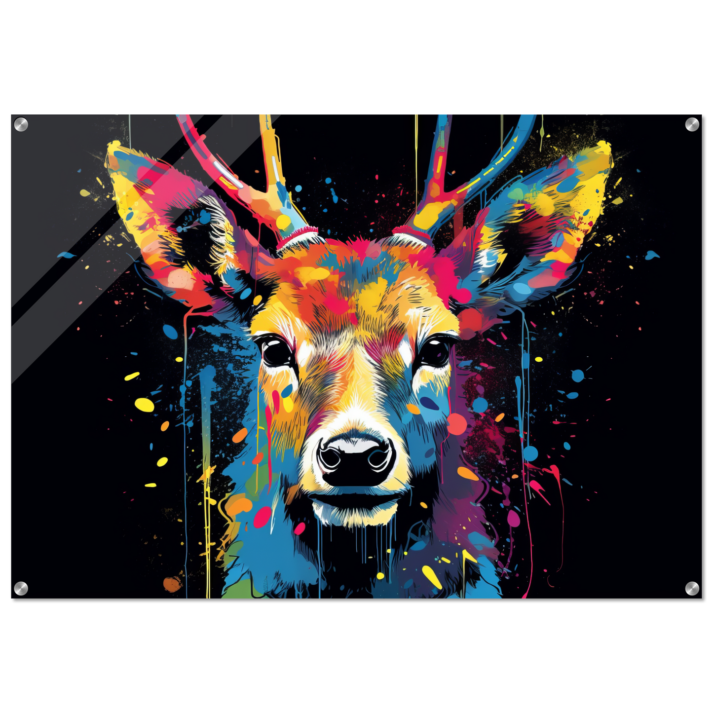 Roe deer stags pop art (WILD43)