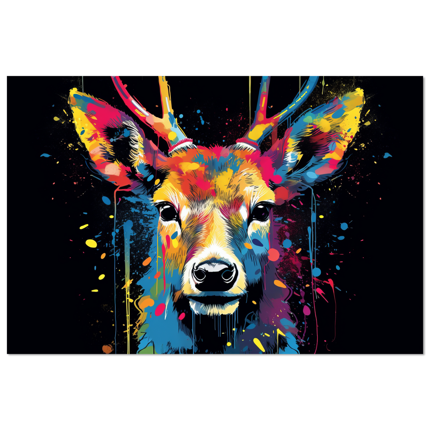 Roe deer stags pop art (WILD43)
