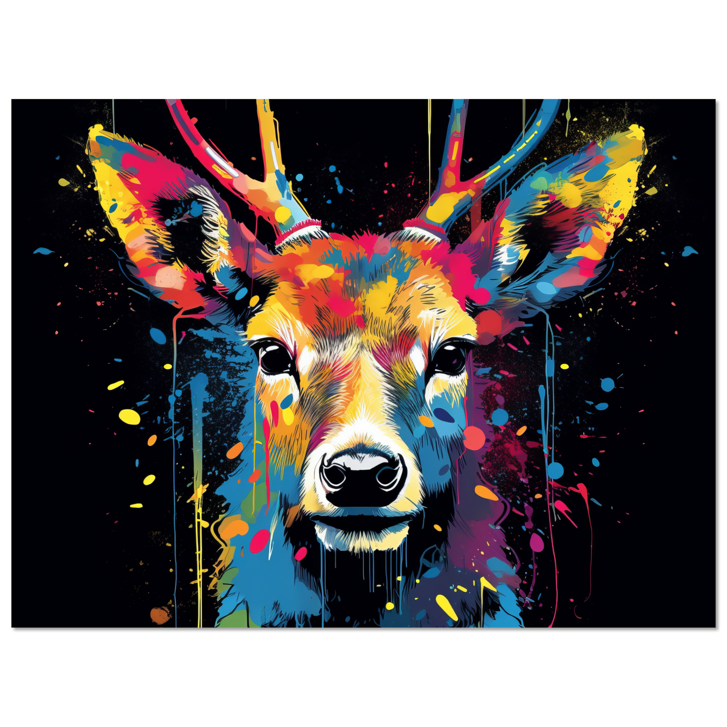 Roe deer stags pop art (WILD43)