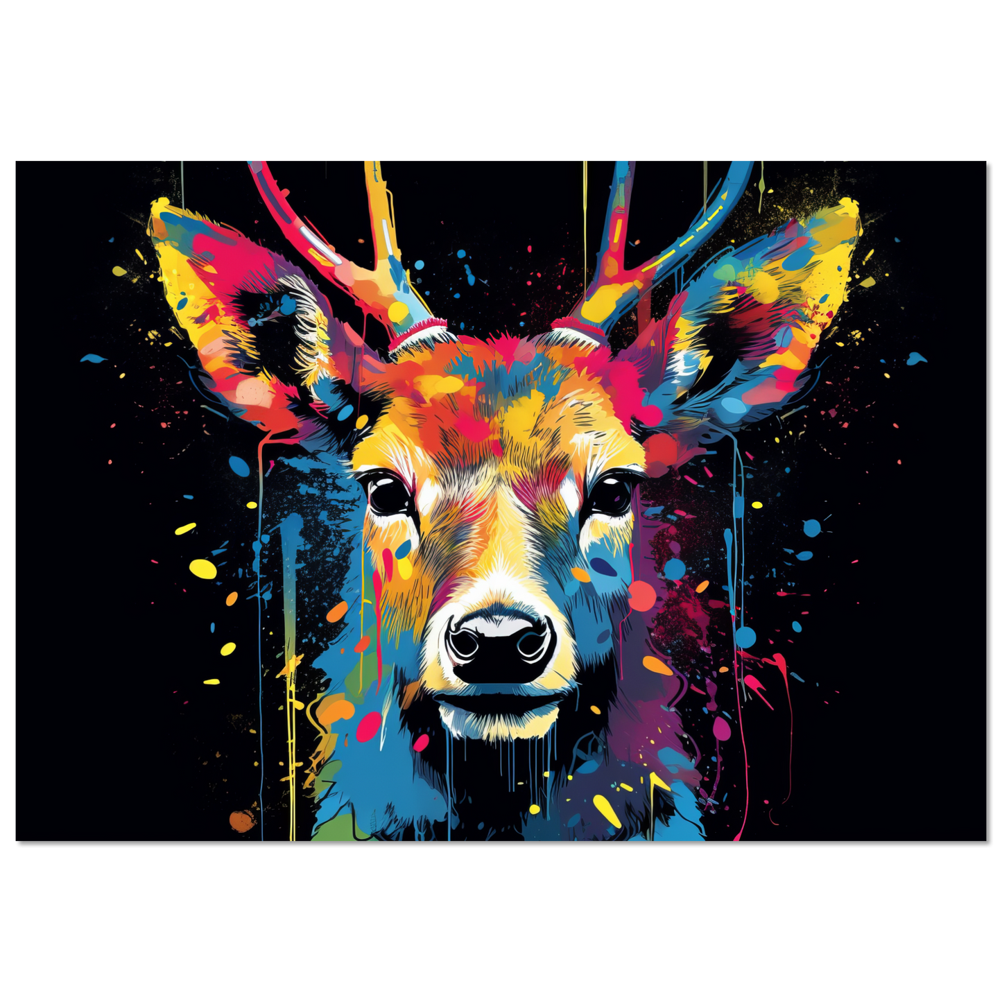 Roe deer stags pop art (WILD43)