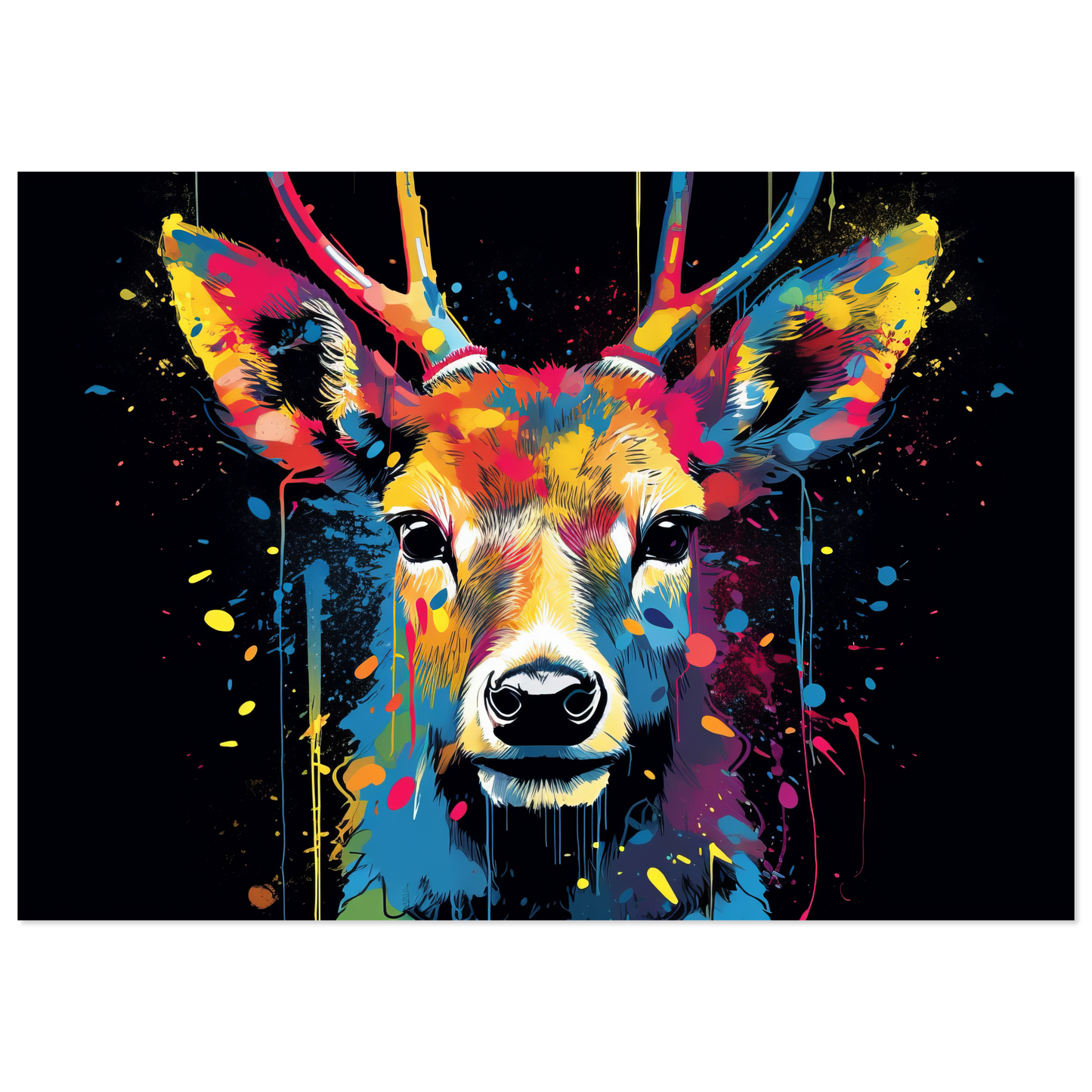 Roe deer stags pop art (WILD43)
