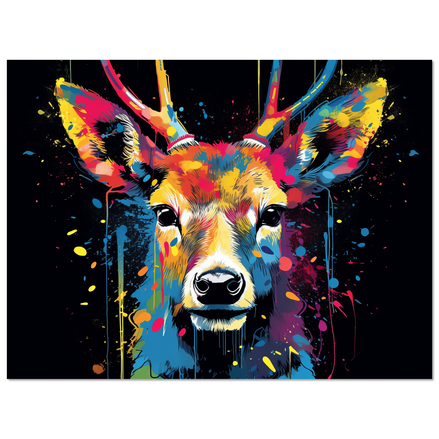 Roe deer stags pop art (WILD43)