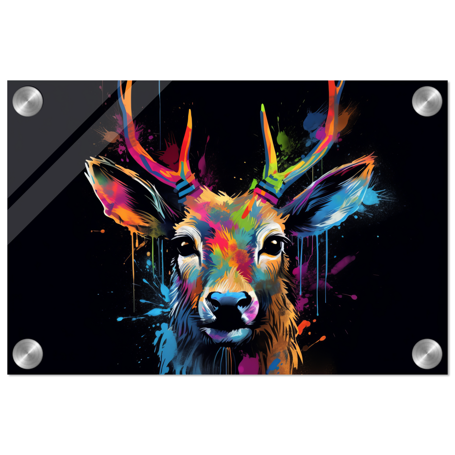 Roe deer stags pop art (WILD44)