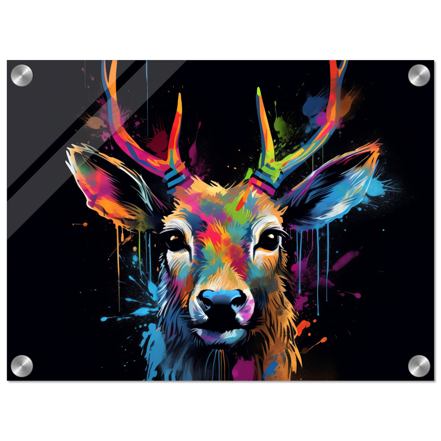 Roe deer stags pop art (WILD44)