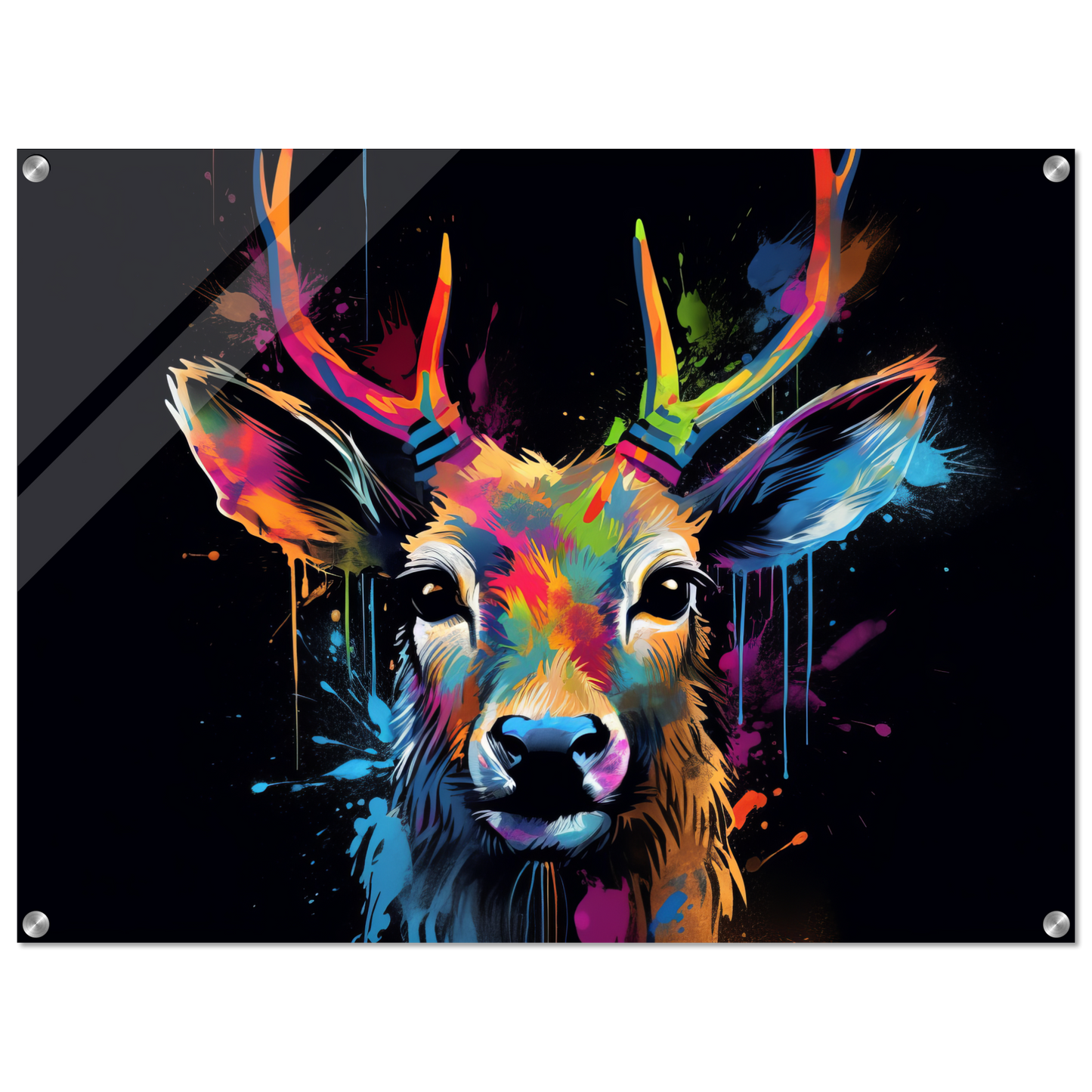 Roe deer stags pop art (WILD44)