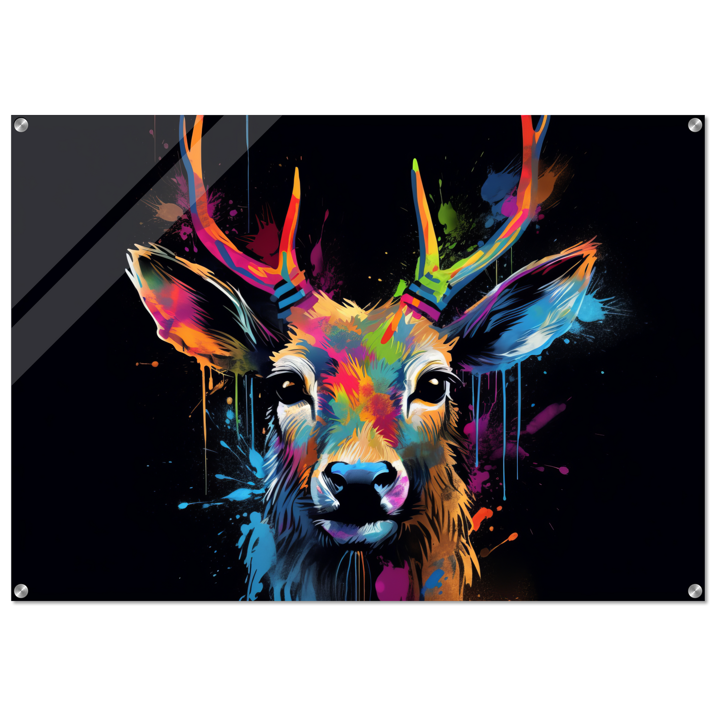 Roe deer stags pop art (WILD44)