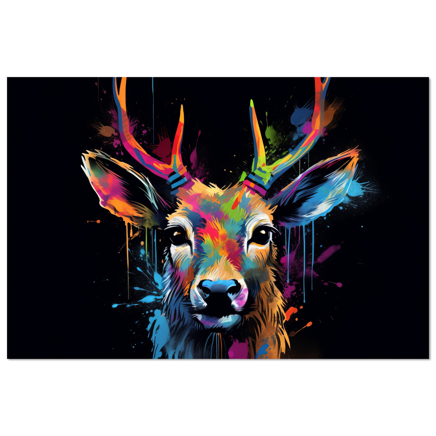 Roe deer stags pop art (WILD44)