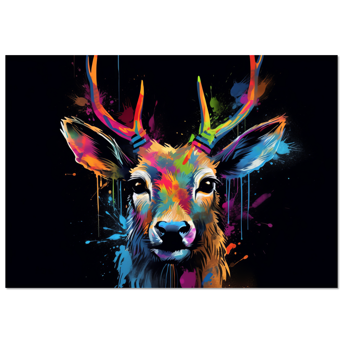 Roe deer stags pop art (WILD44)