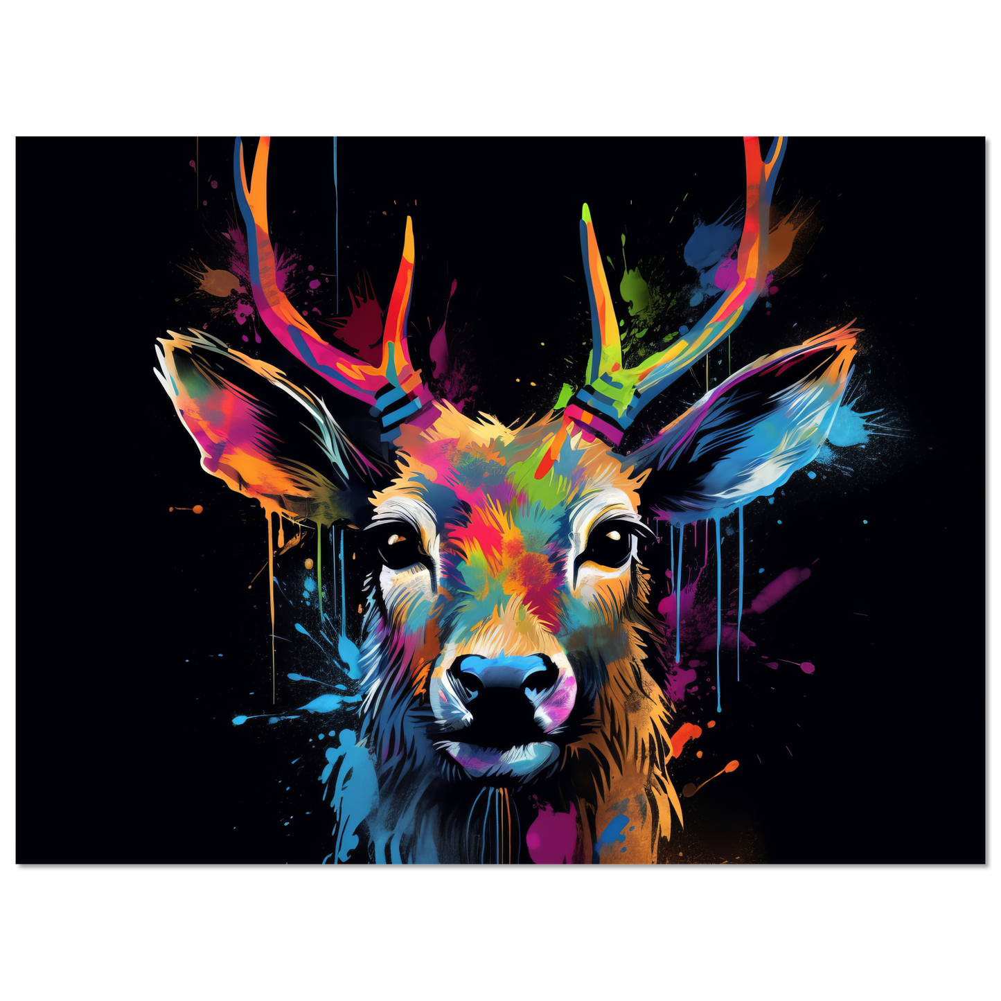 Roe deer stags pop art (WILD44)