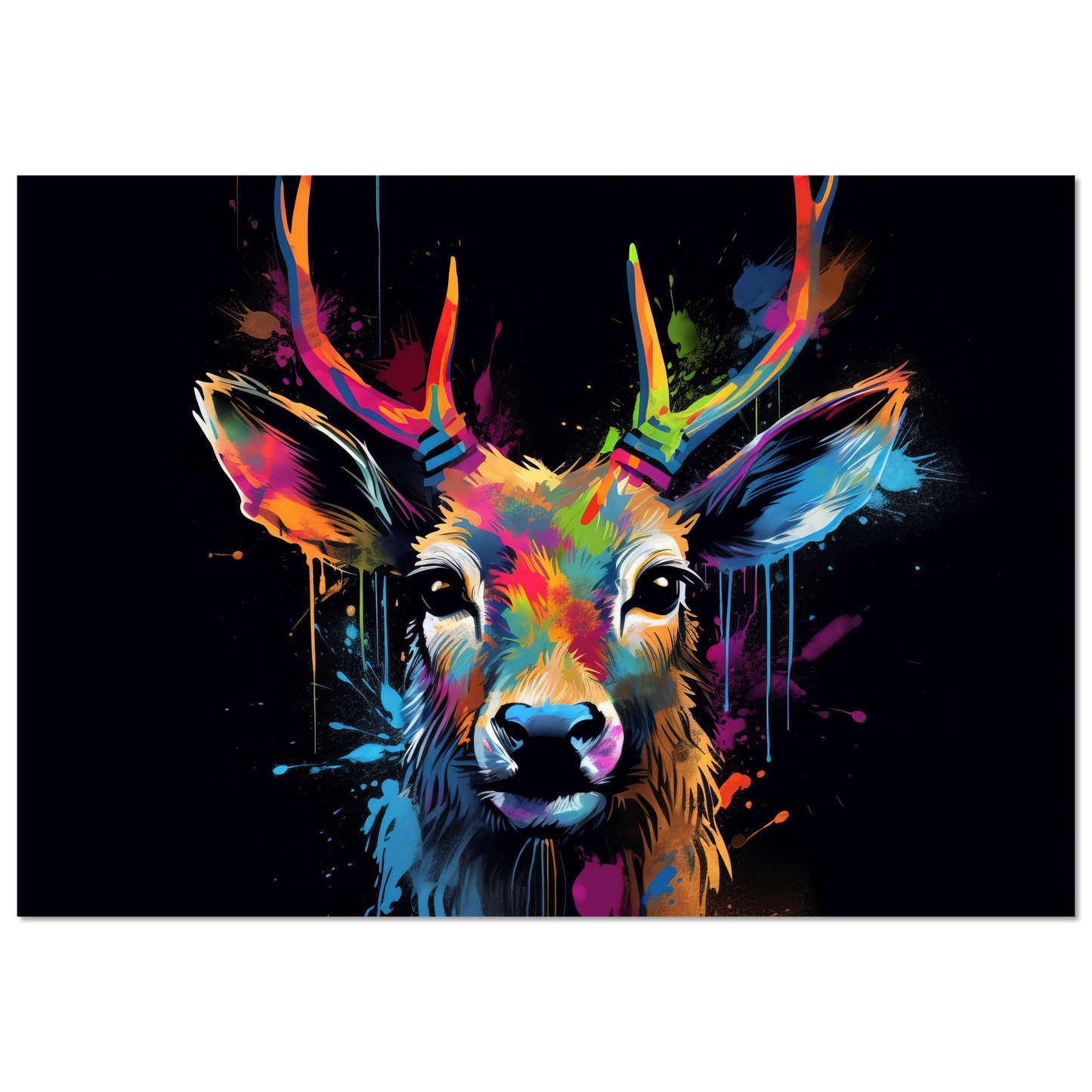 Roe deer stags pop art (WILD44)