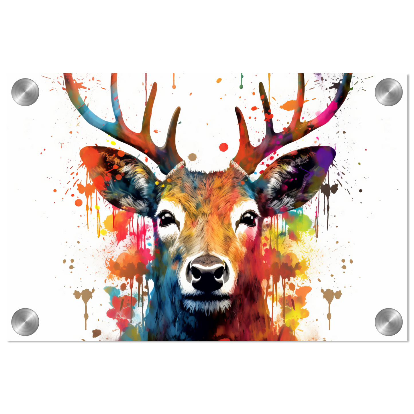 Roe deer stags pop art (WILD46)
