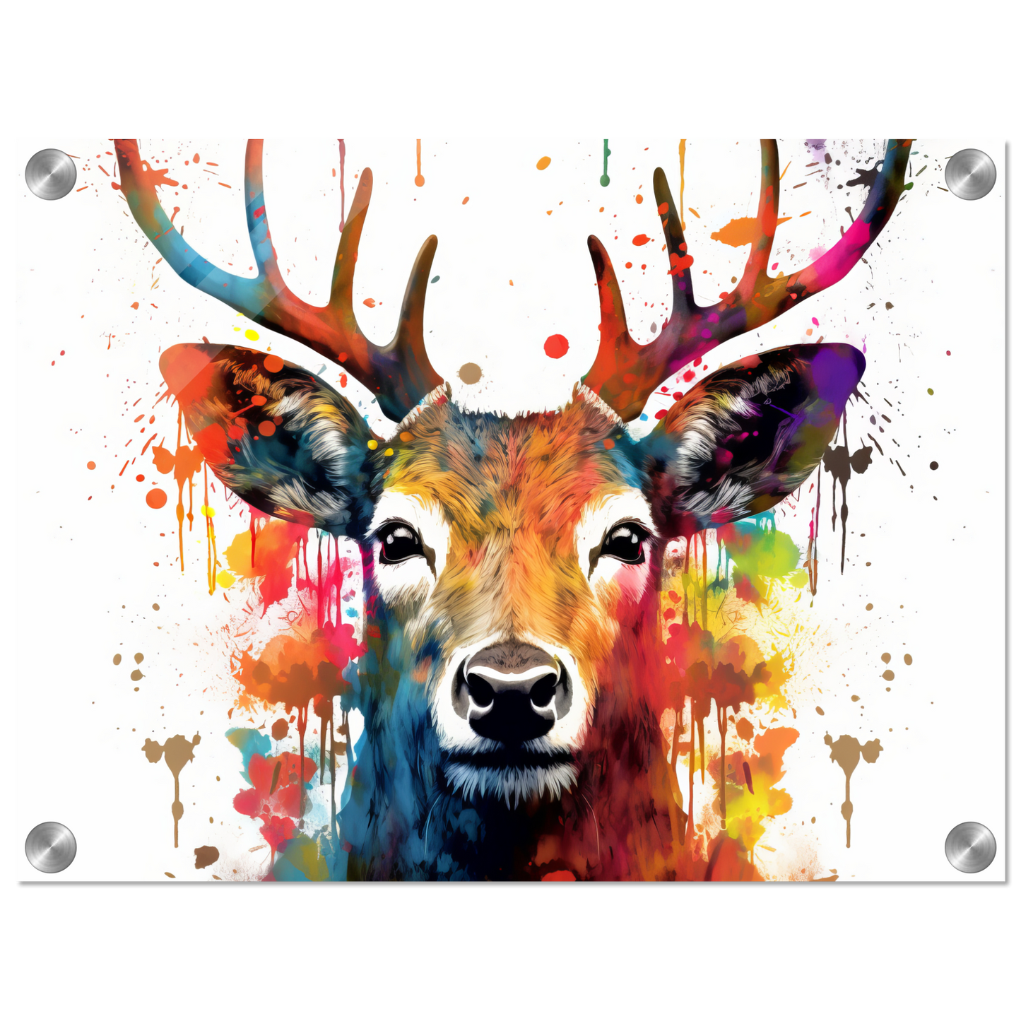 Roe deer stags pop art (WILD46)