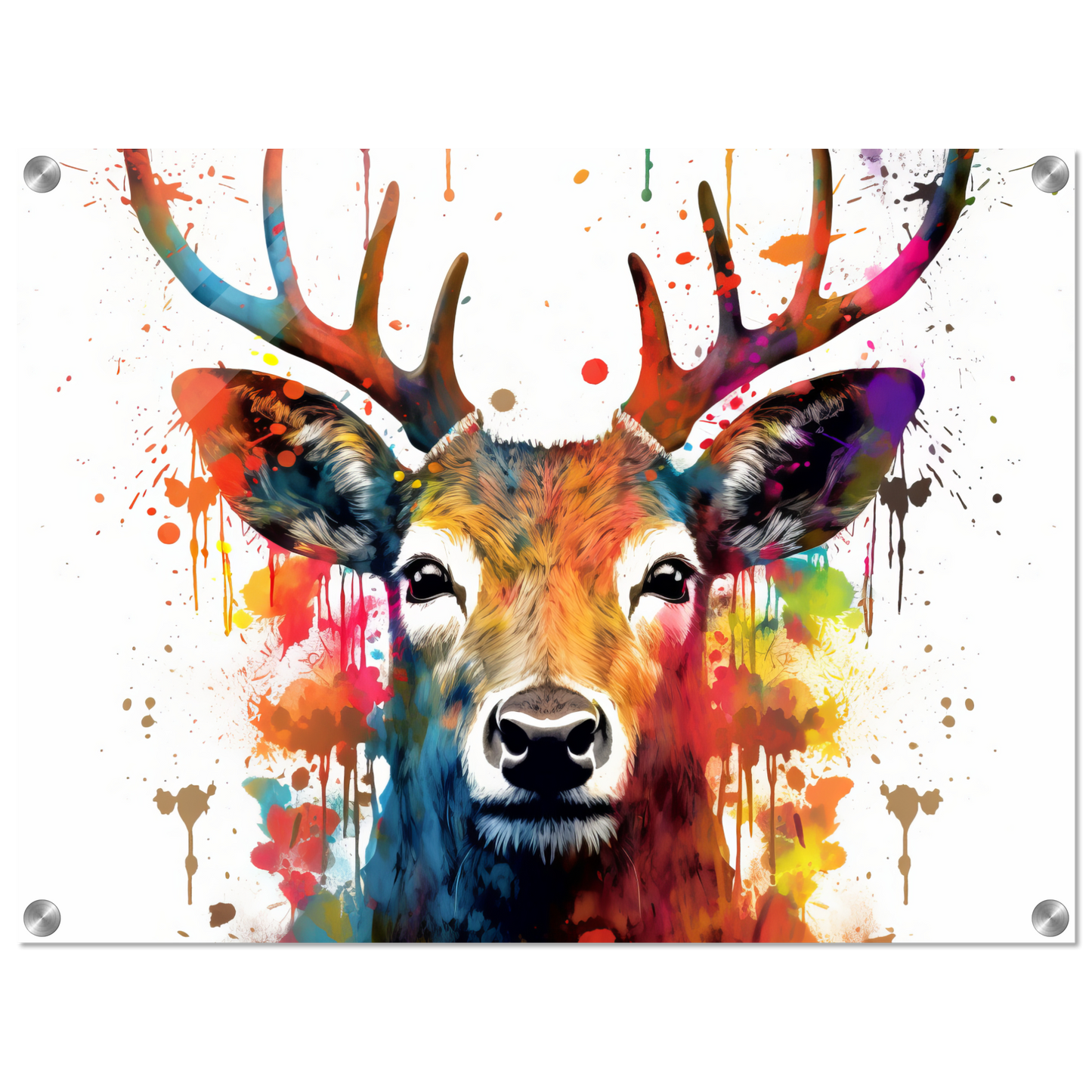 Roe deer stags pop art (WILD46)