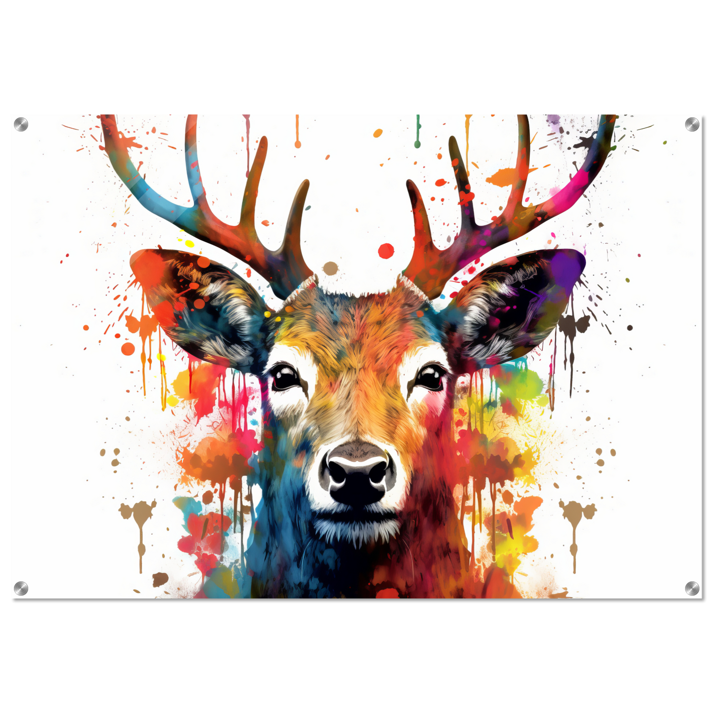 Roe deer stags pop art (WILD46)