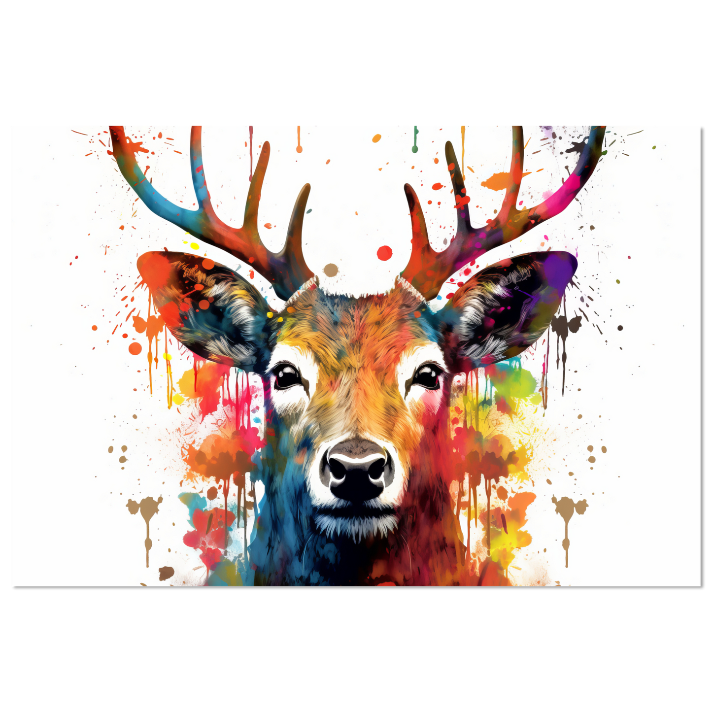 Roe deer stags pop art (WILD46)