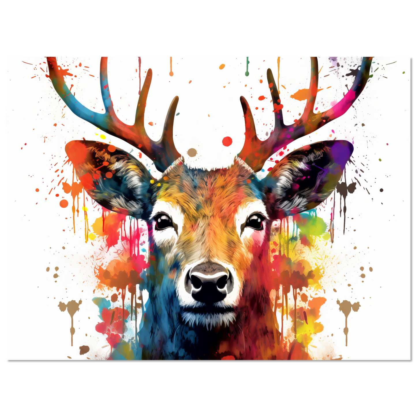 Roe deer stags pop art (WILD46)