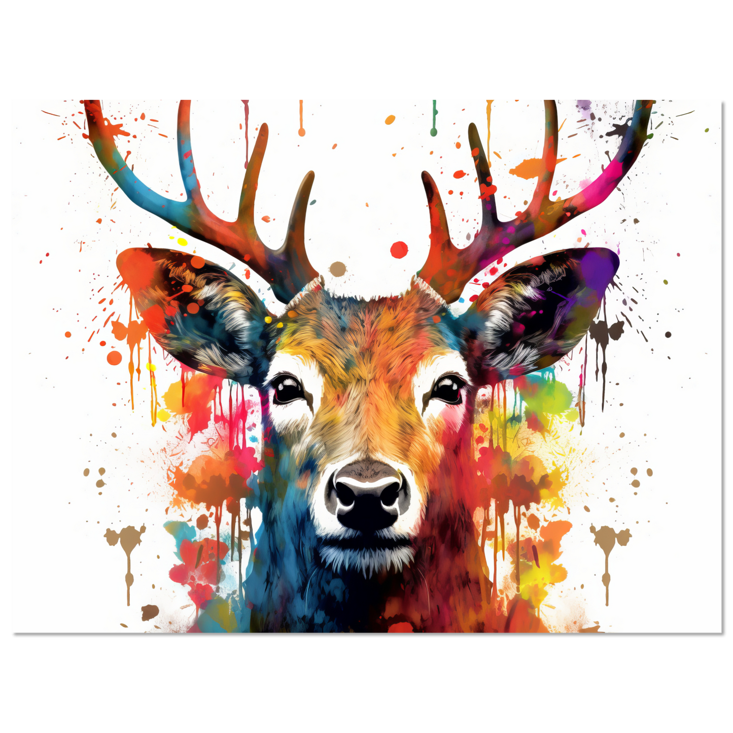 Roe deer stags pop art (WILD46)