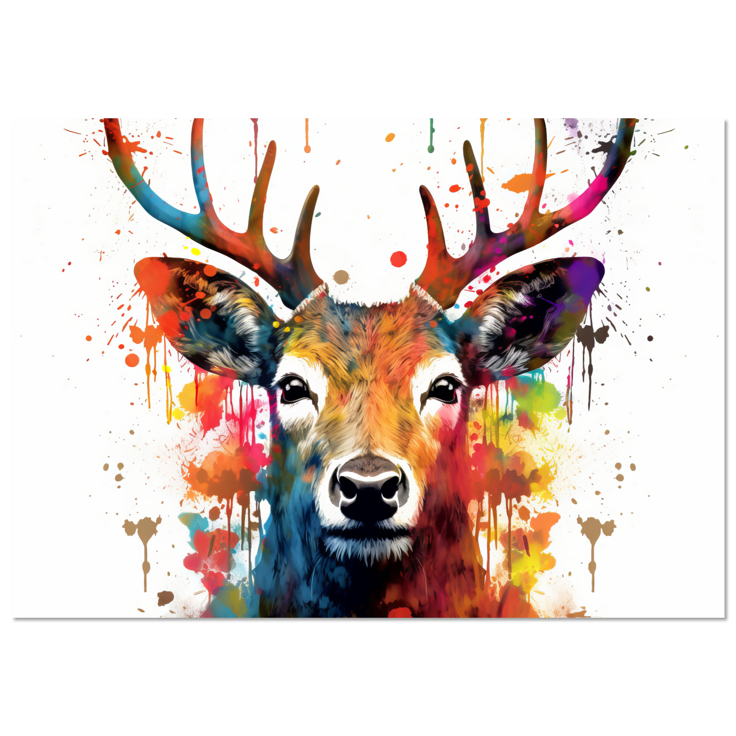 Roe deer stags pop art (WILD46)