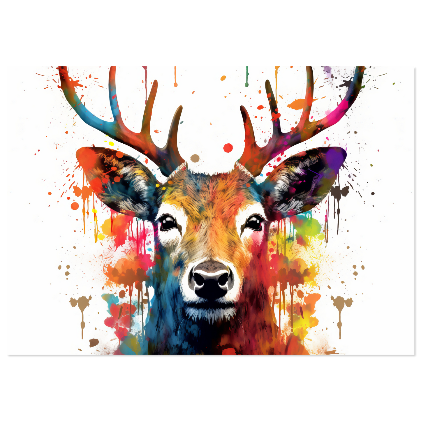 Roe deer stags pop art (WILD46)