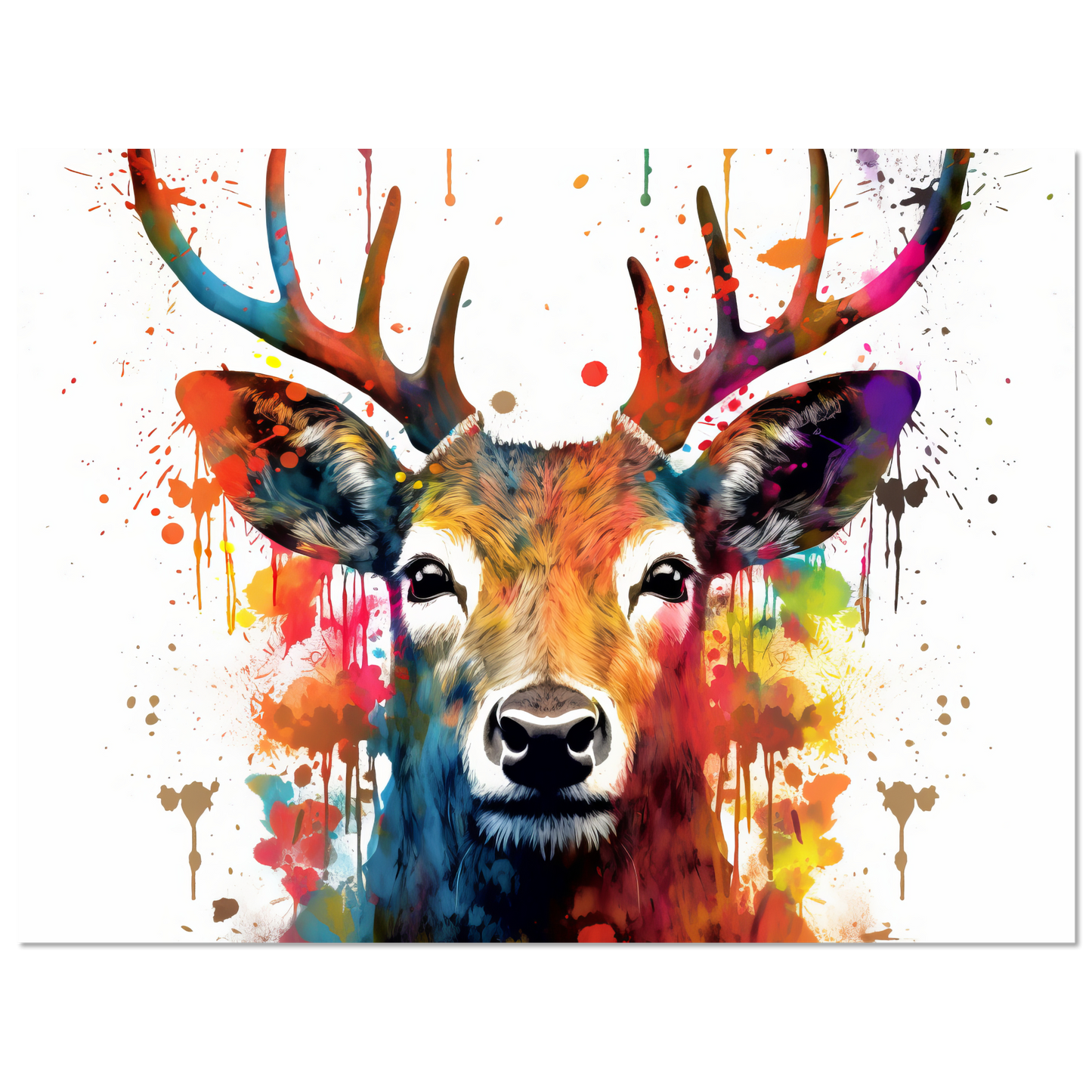 Roe deer stags pop art (WILD46)