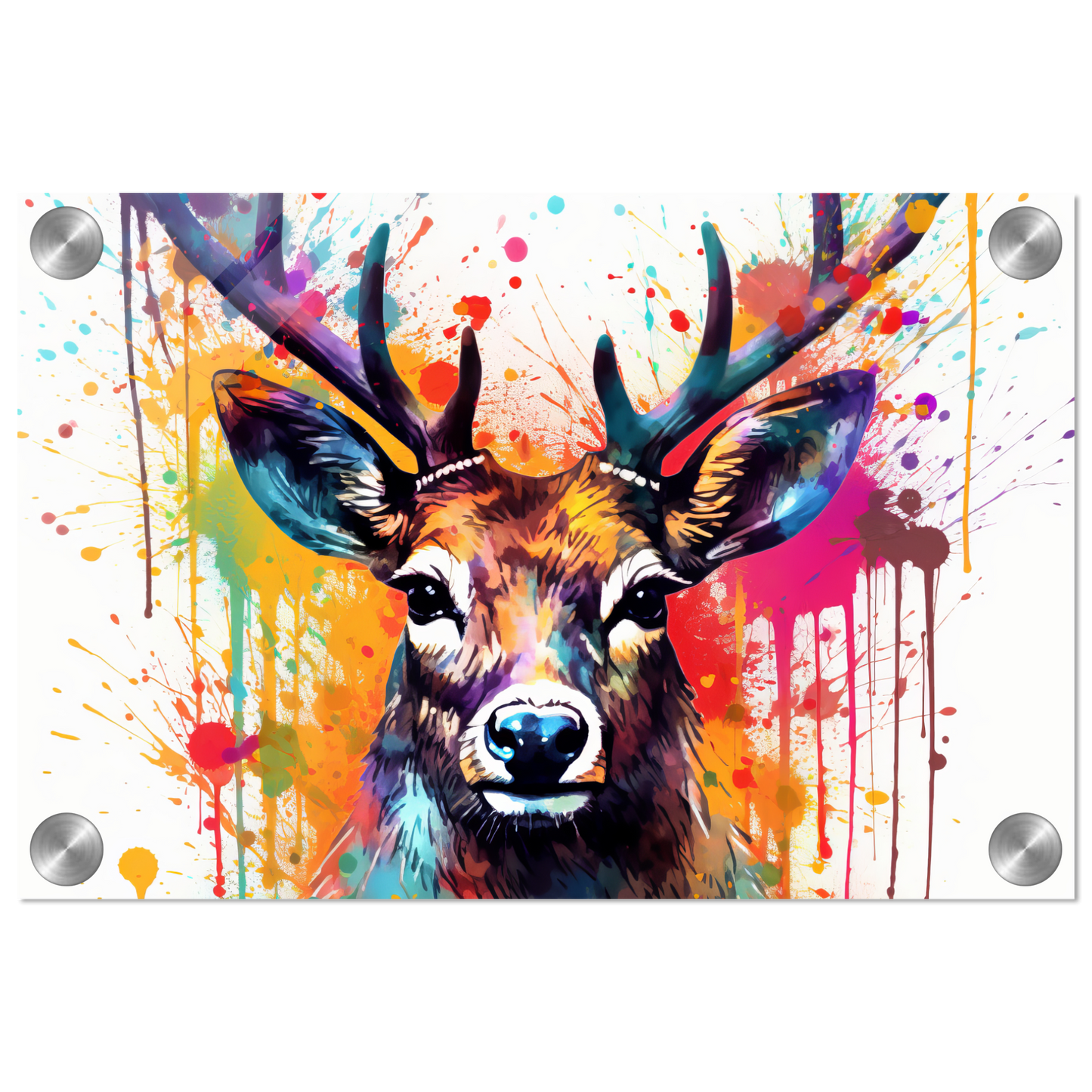 Roe deer stags pop art (WILD48)